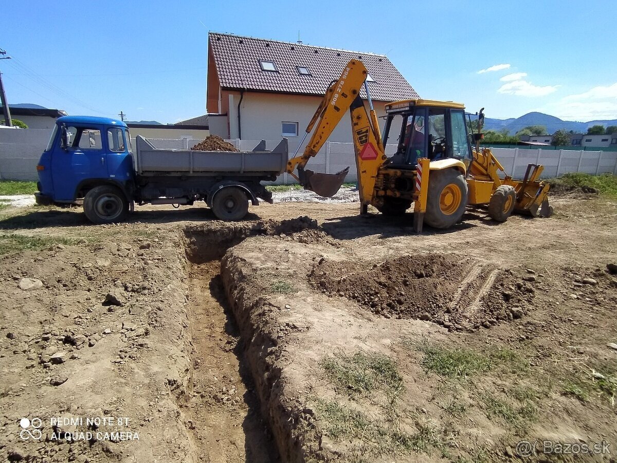 Zemné a búracie práce minibagrom búracie kladivo dumper 4x4