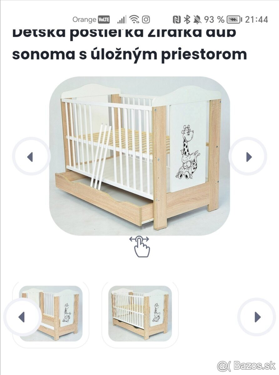 Detská postieľka s úložným priestorom dub sonoma