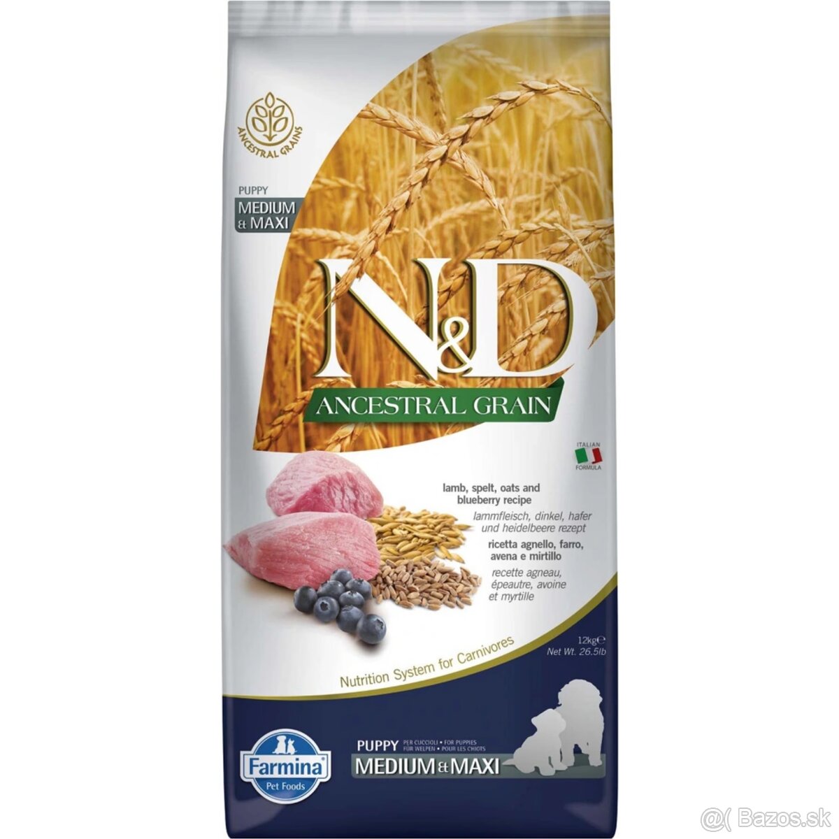 N&D  Granule - Puppy M/L Lamb & Blueberry - 12 kg