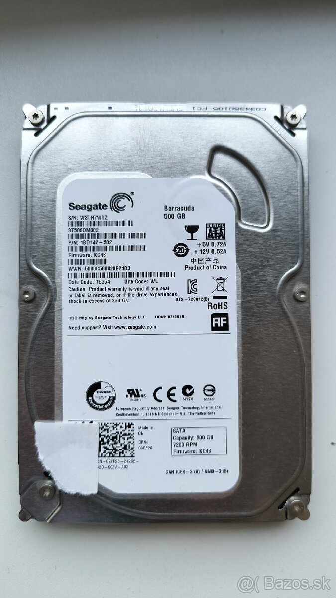 seagate 500gb 3,5 palca 7200ot,viac ks,aj vymena,v zaruke