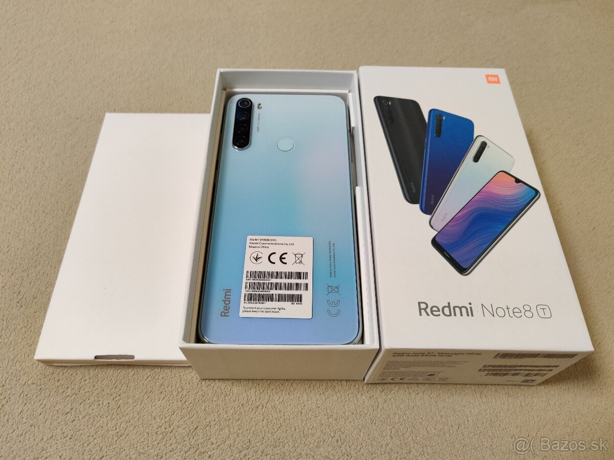 Xiaomi Redmi Note 8T.  4gb/64gb.  Moonlight white.