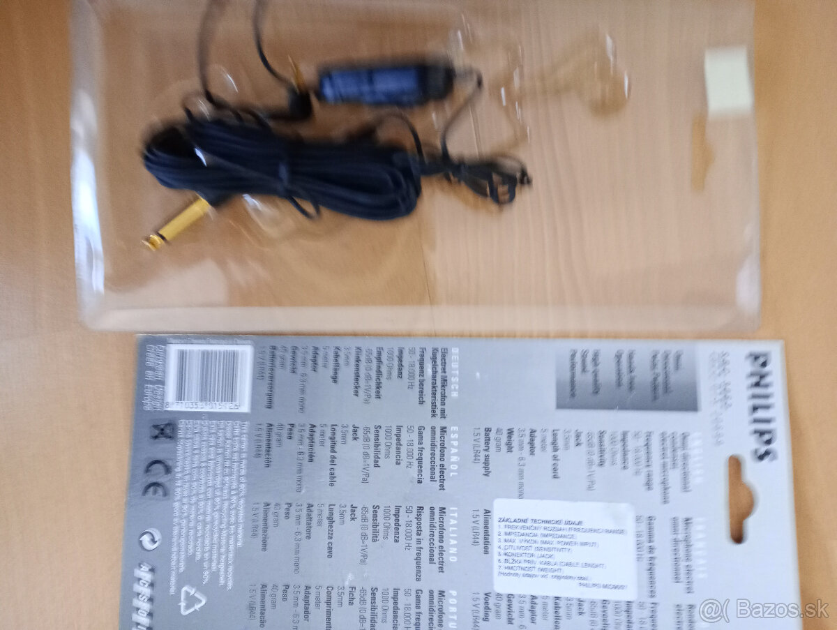 Predám mikrofón Philips SBC 3062...5m kábel