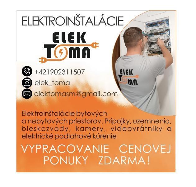 elektrikár Prešov, elektroinštalácie ELEKTOMA