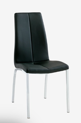 Jedálenská stolička HAVNDAL čierna koženka/chróm - 6 ks
