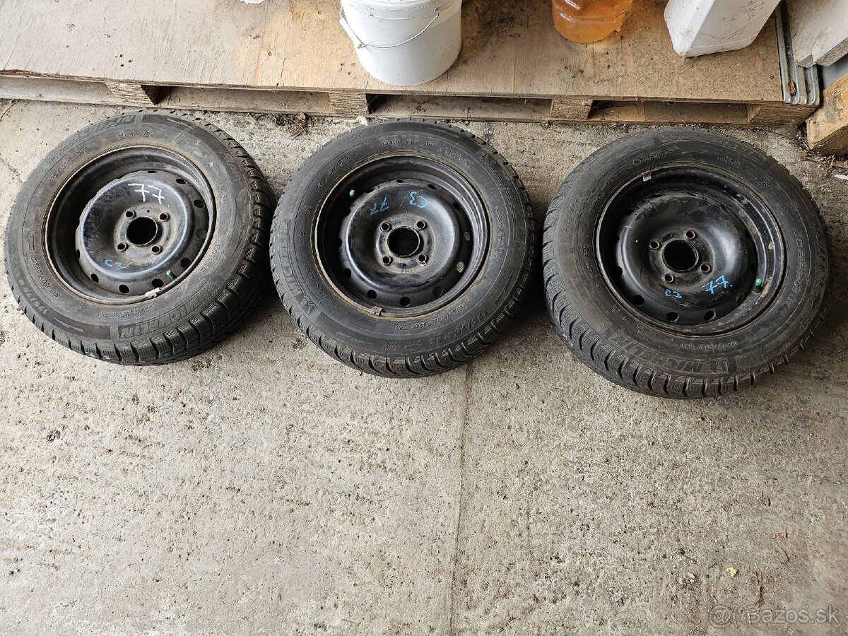 Plechové disky 4x108 + zimné pneu 175/70r13