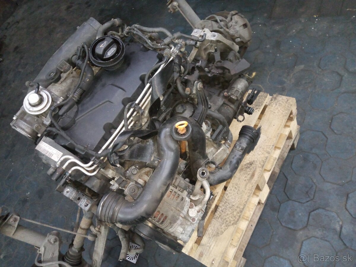 MOTOR + PREVODOVKA 1.9TDI 77KW BKC