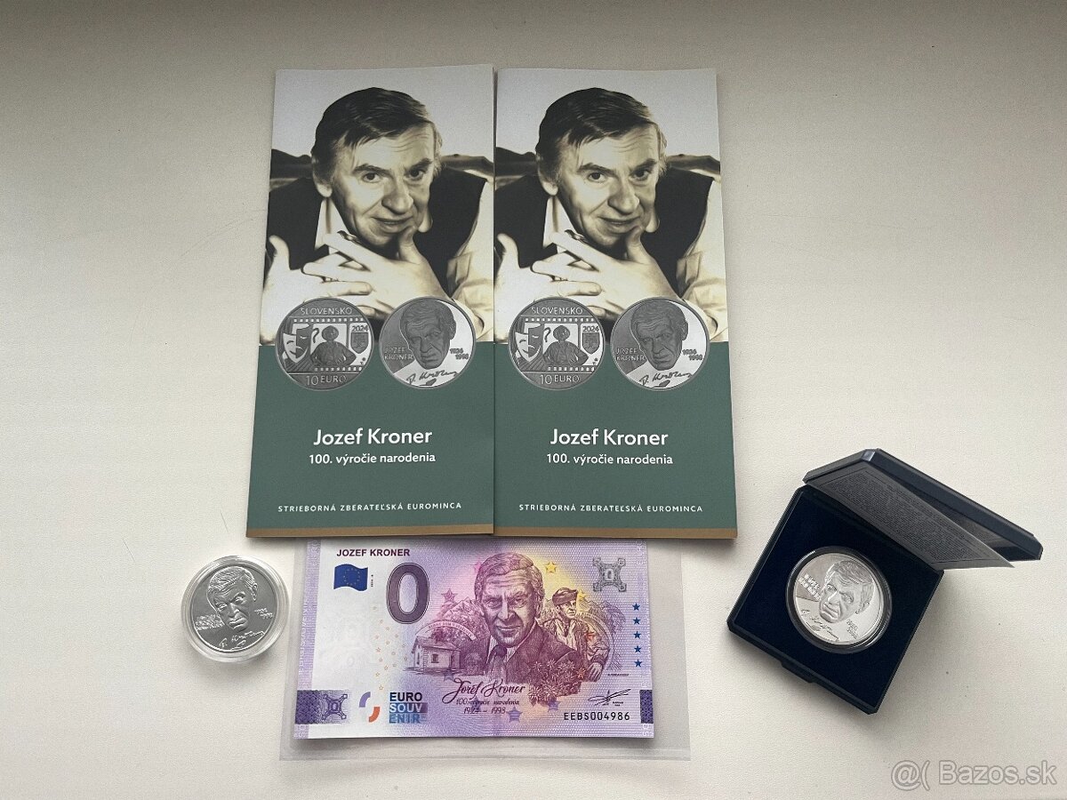 10 Eur minca J.Kroner proof + BK + 0 € bankovka