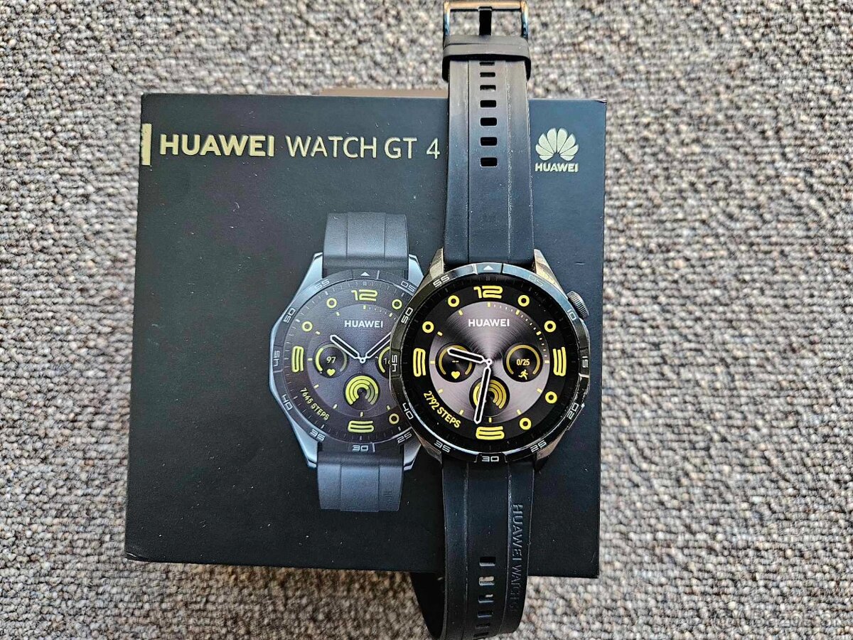 Huawei Watch GT4 46mm black, top, zaruka