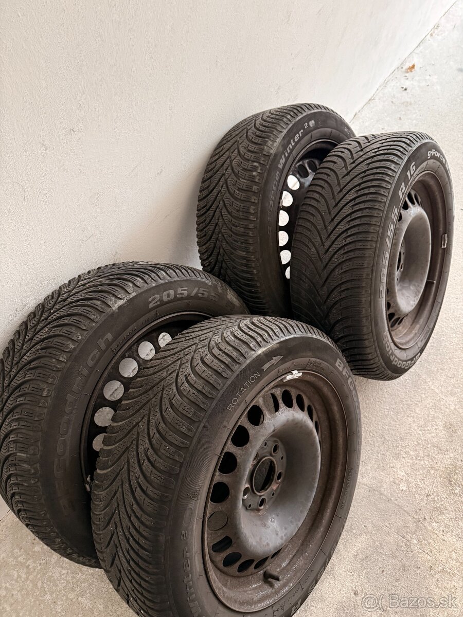 kolesá 5x112 r16 205/55 zimné pneu