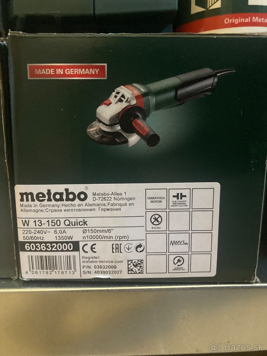 Uhlová bruska metabo W 13 - 150 Quick