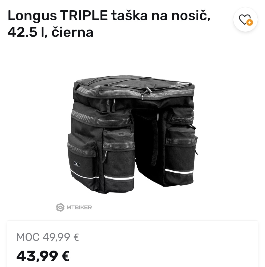 Taška na nosič LONGUS triple + pláštenka