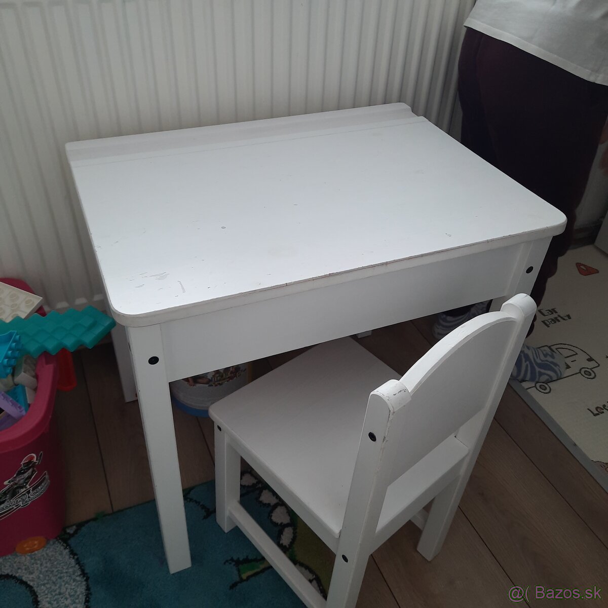 Detský stolik v55š60xh45 a stolička biela Ikea