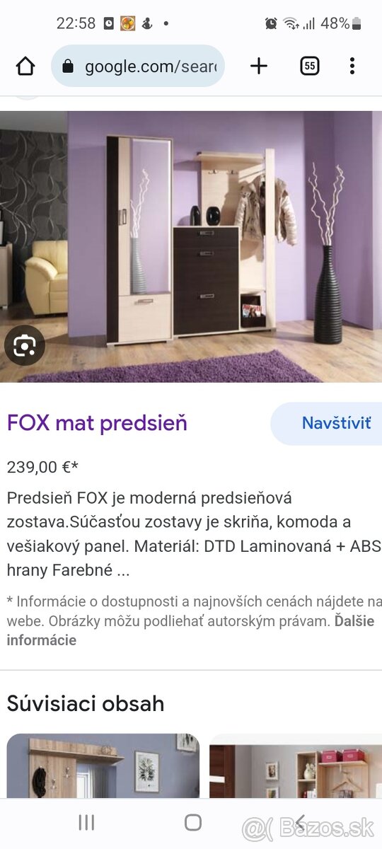 Predsieňová zostava /nábytok do chodby