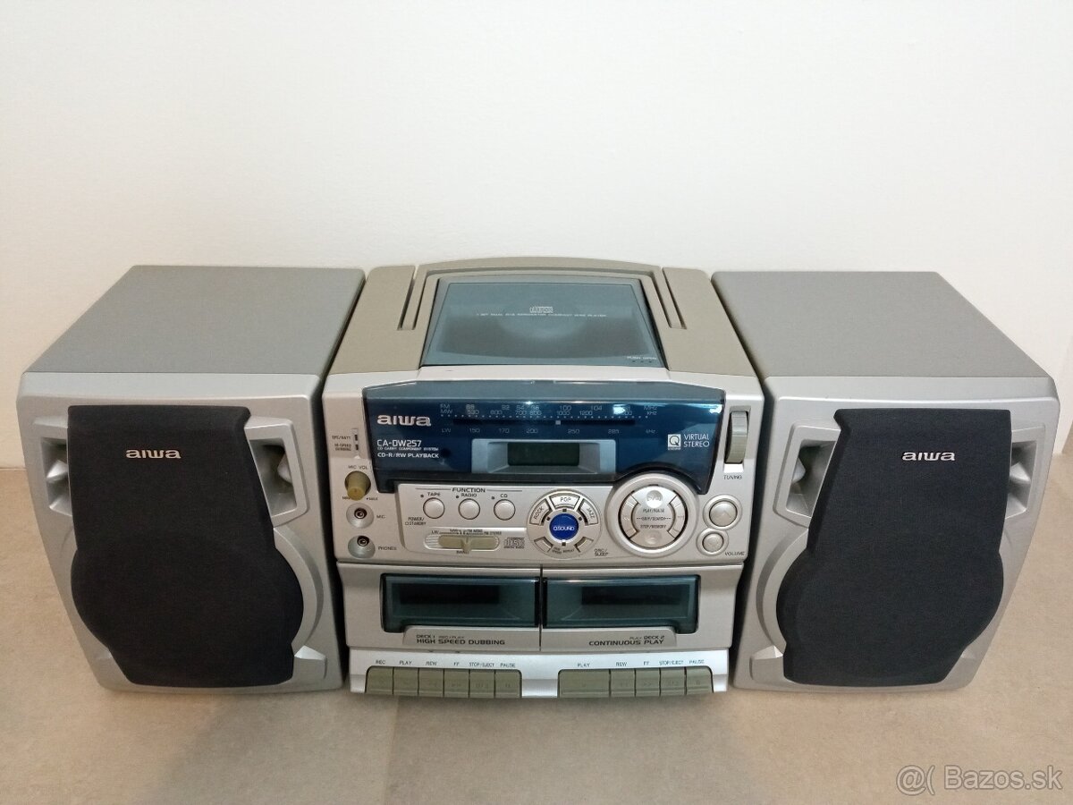 VĚŽ AIWA CA-DW257 CD+MC+RÁDIO FUNKČNÍ