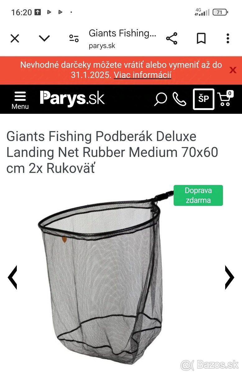 Predám čisto novy podberak Deluxe landing net rubber