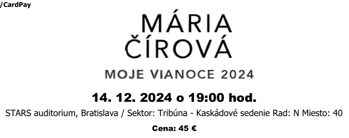 Mária ČÍROVÁ - MOJE VIANOCE 2024, Bratislava, 14.12.2024