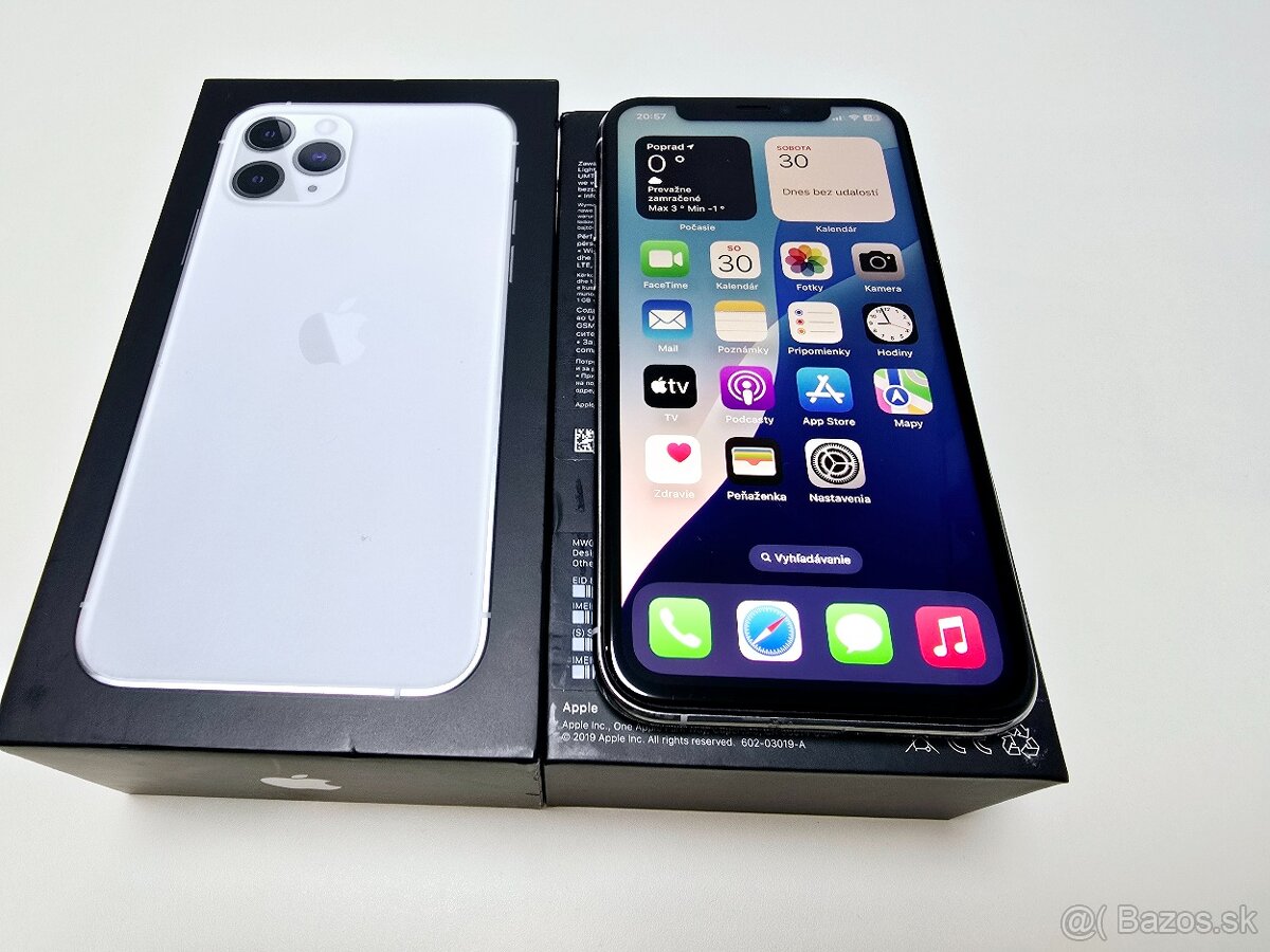 APPLE IPHONE 11 PRO 64GB SILVER ,Batéria 100% TOP STAV