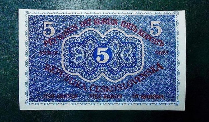 5 Korún 1919 Seria 0023 Neperforovaná