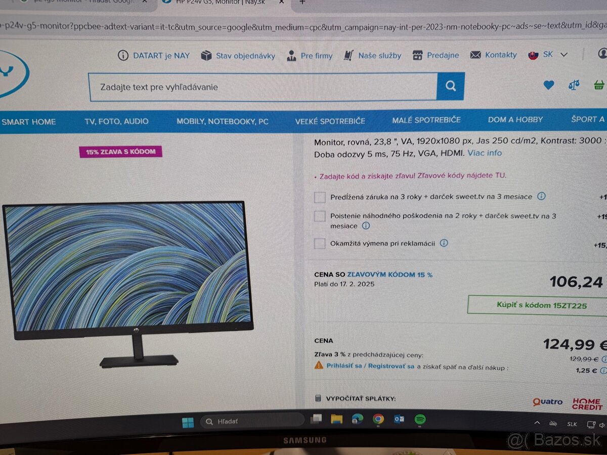 Predám monitor Hp P24 G5 , 23,8”