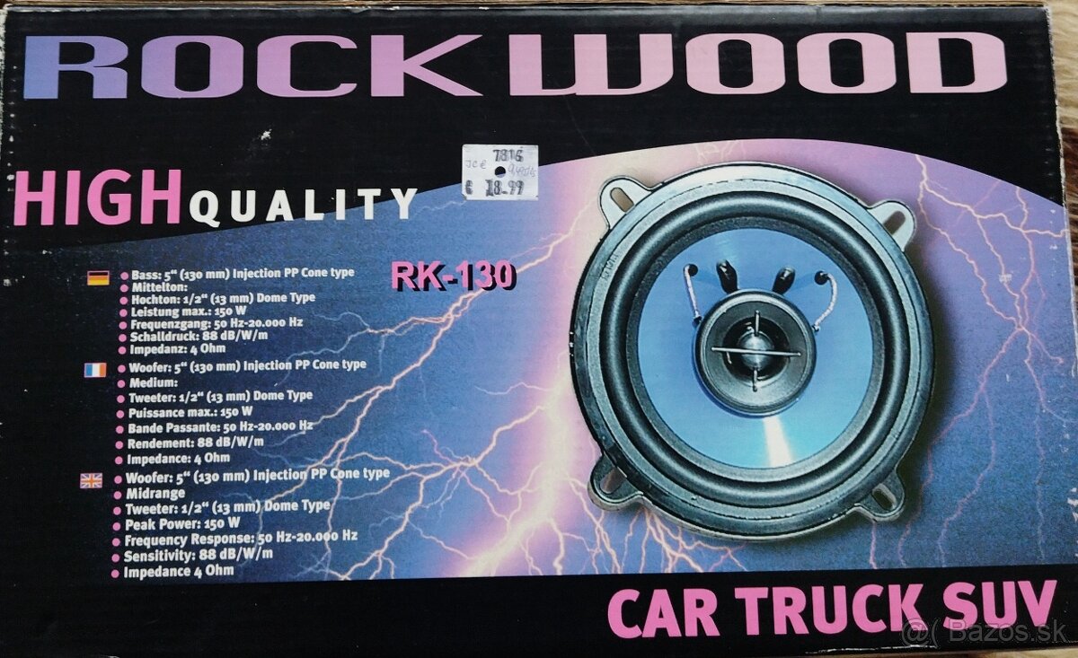 Predám reproduktory do Volkswagenu zn Rockwood RK-130