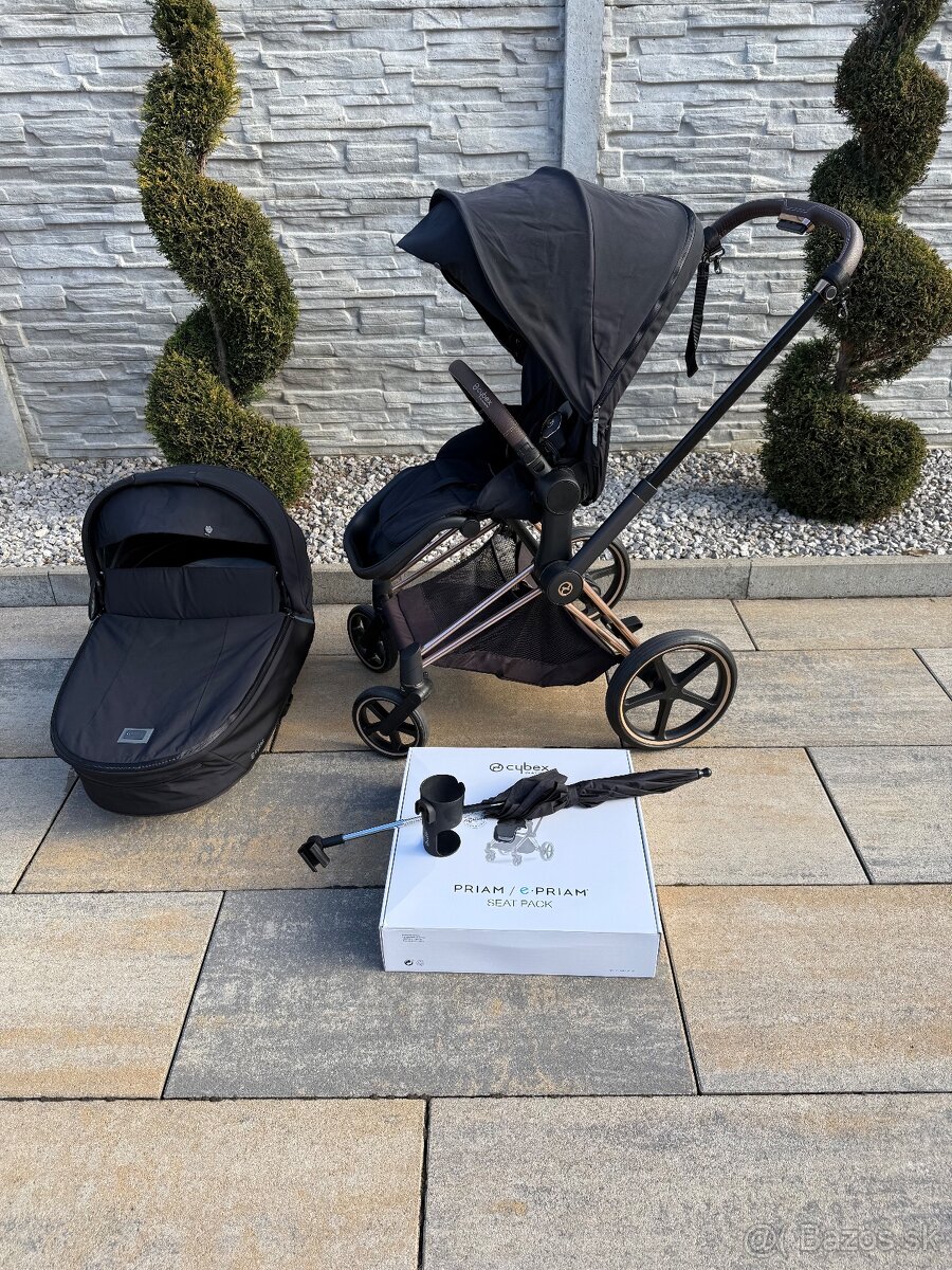 Predám Cybex Priam 4.0 black s rose gold podvozkom