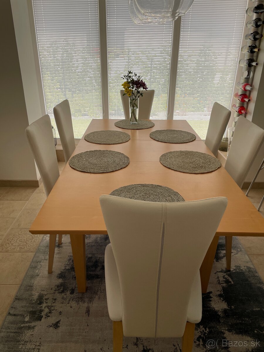 Rozkladaci jedalensky stol 185x95cm + stolicky
