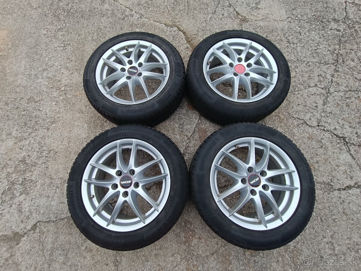 Alu disky+Zimné pneumatiky 205/55 R16 Continental