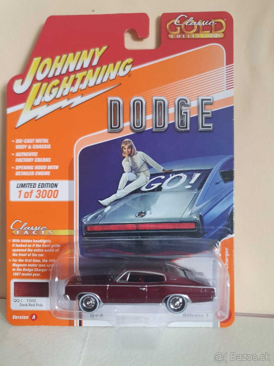 Johny Lightning  Dodge Charher // bordový