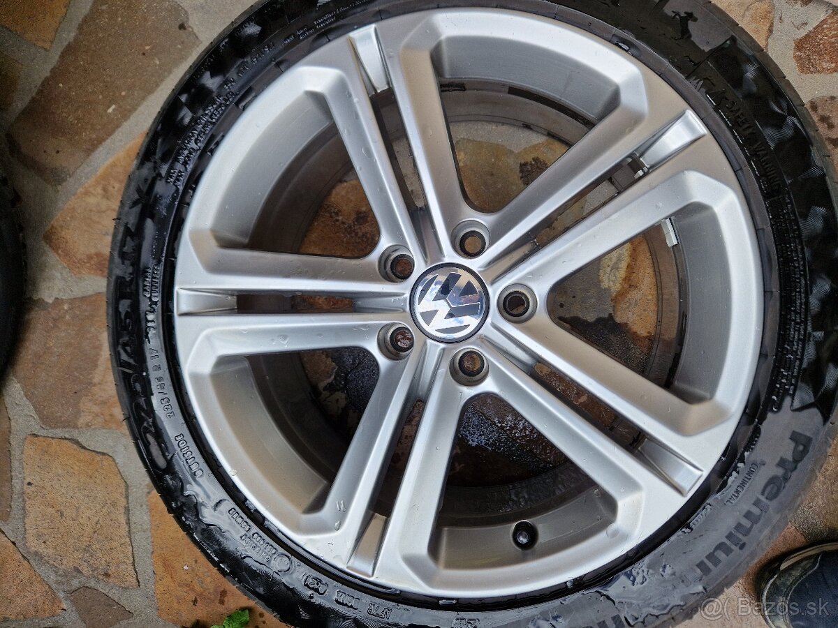 Predám kolesá R17 VW Mallory s pneu Continental 225/45