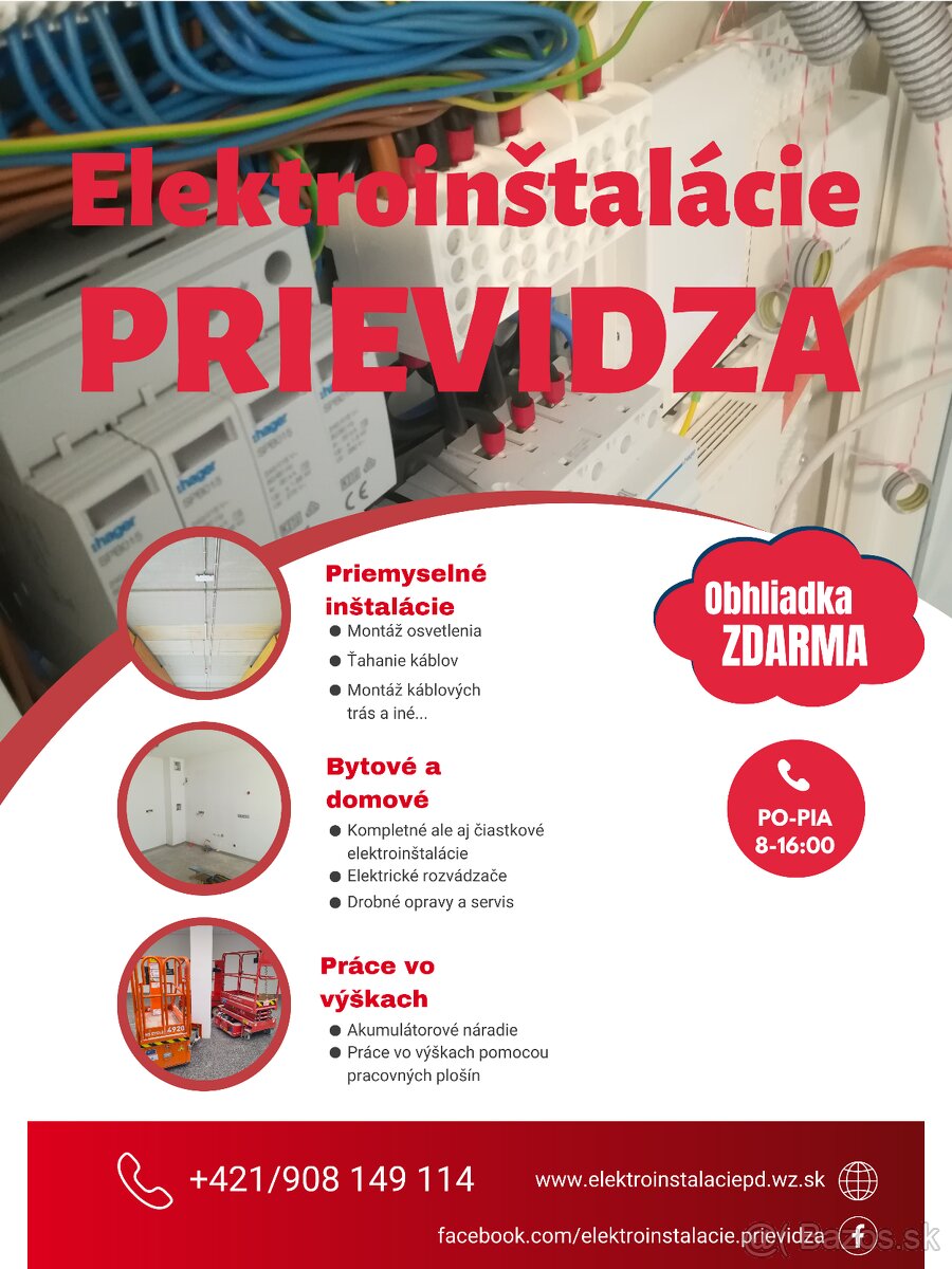 Elektroinštalácie a servis Prievidza a okolie