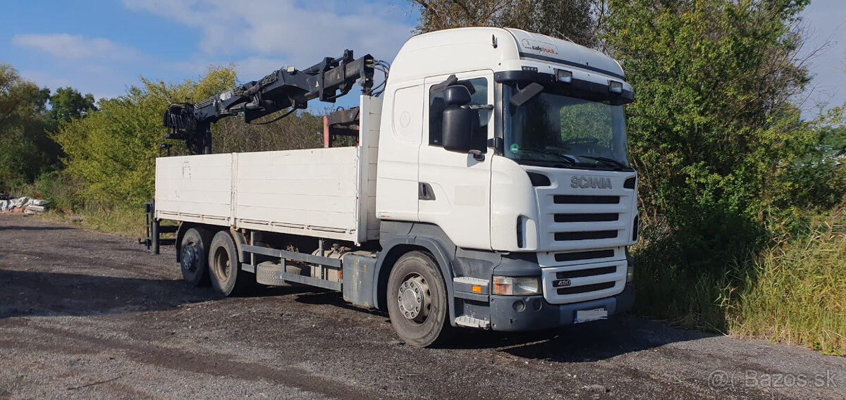 valník SCANIA R 480 6X2 s hydraulickou rukou HIAB, r.v.2007