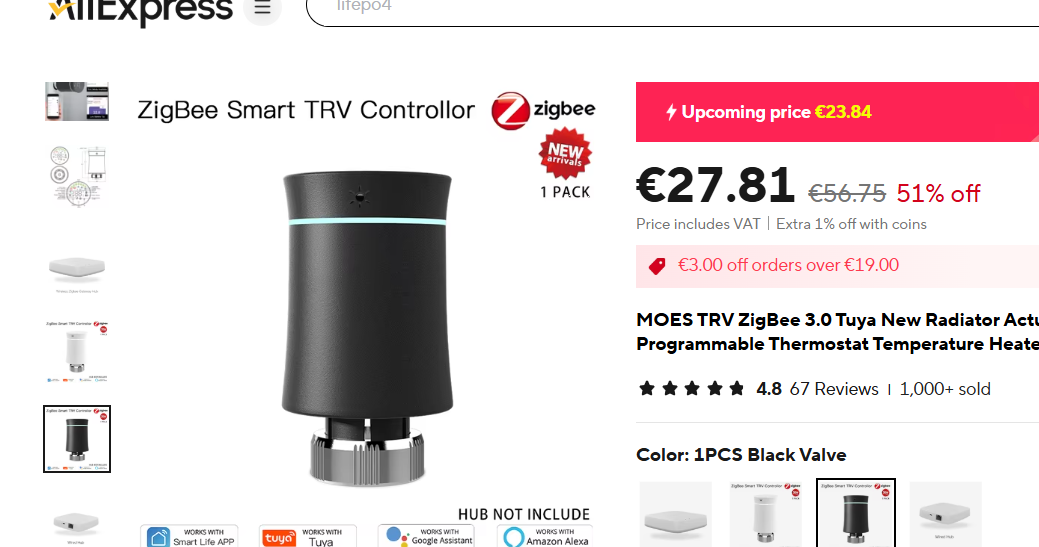 Wifi regulátor teploty radiatorov 3ks + WiFi