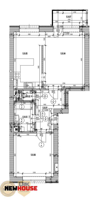 Nový 2-izbový byt (B20-59m²) s balkónom v blízkosti centra m