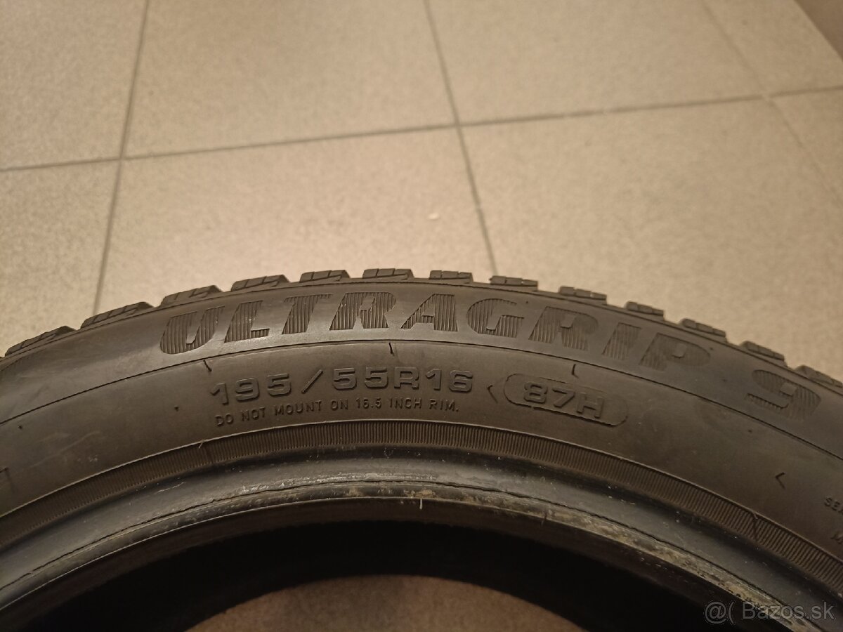 2x zimné pneu Goodyear Ultragrip 9 195/55 R16 87H