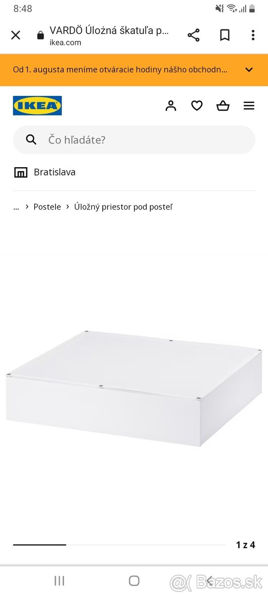 Úložné boxy pod posteľ Ikea