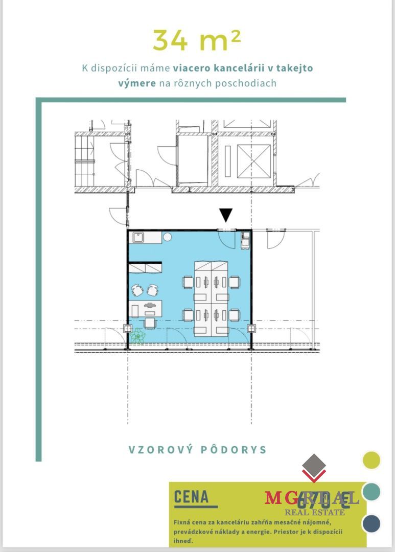 Moderné kancelárske priestory 34m2, Jarošova ul., Nové Mesto