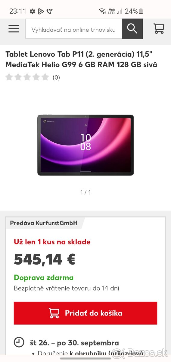 Špičkový tablet LENOVO TAB 11