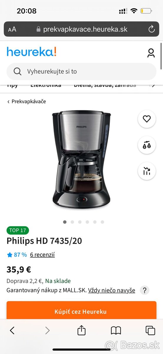 Kávovar Philips HD 7435/20