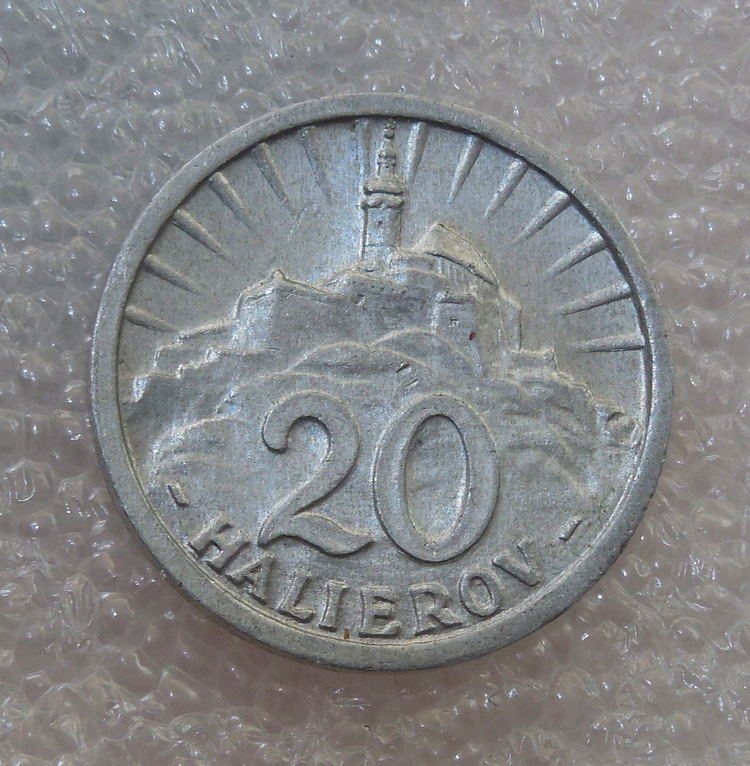 Mince: 20 Halierov 1942 Al UNC stav Slovenský štát 1939-1945