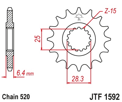 Vyvodové koliečko JTF1592.13 Yamaha YFZ450, Raptor 700