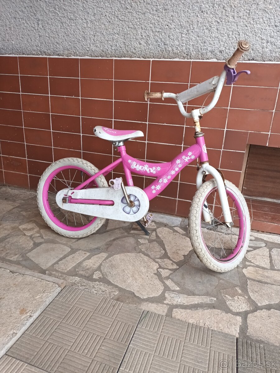 Detský ružový bicykel 16"