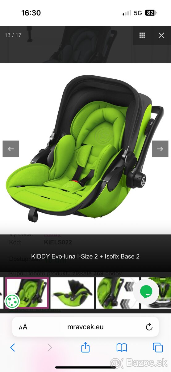 Kiddy evoluna i-size 2 Lizard green +isofix