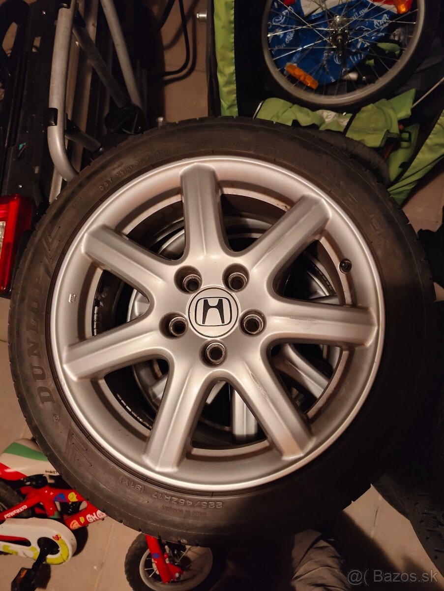 4ks 17" Alu disky original Honda +letne Pneu ,5×114.3 R17