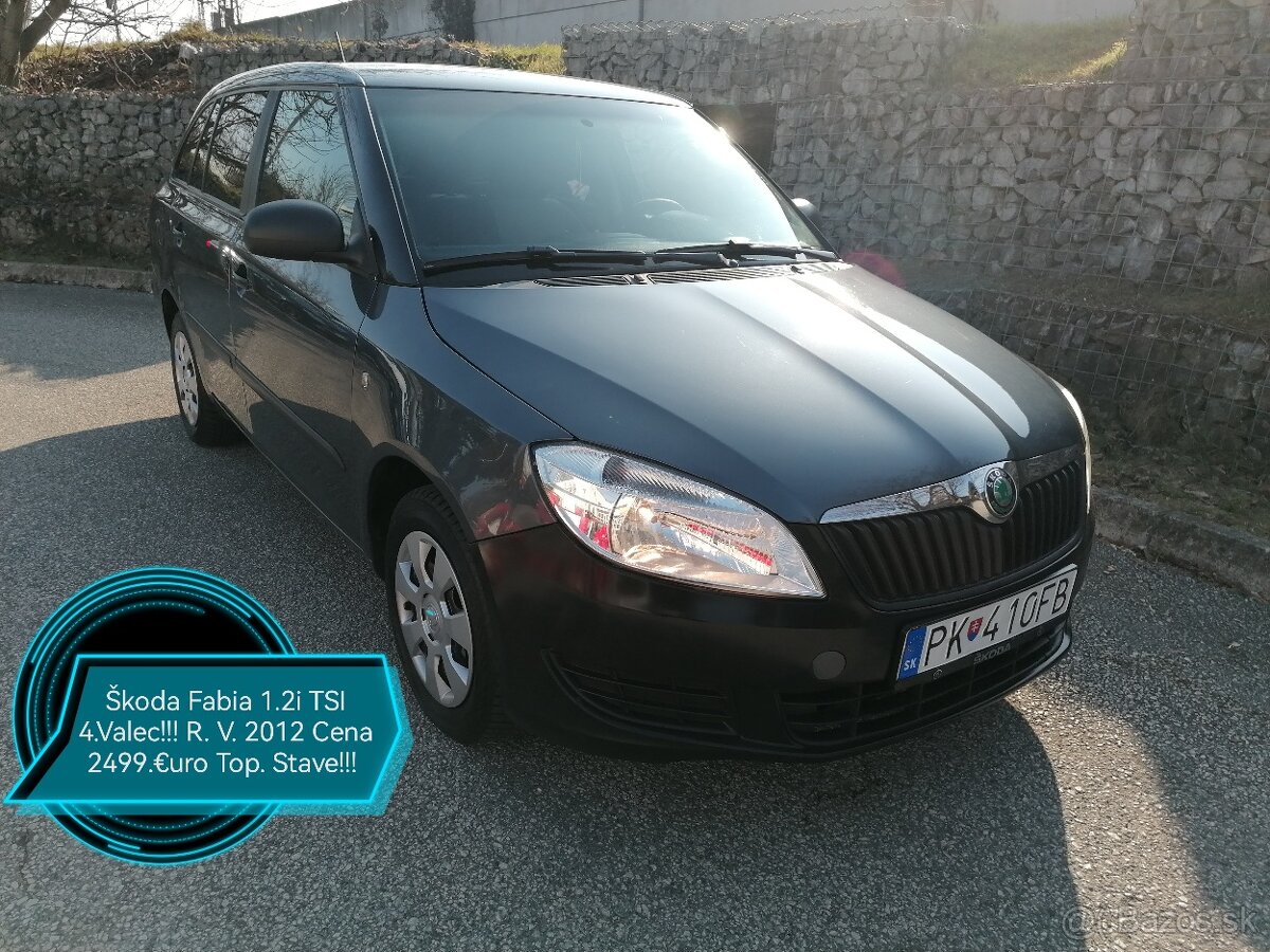 Škoda Fabia2 1.2i TSI 63.Kw R. V. 2012 Top Stave...