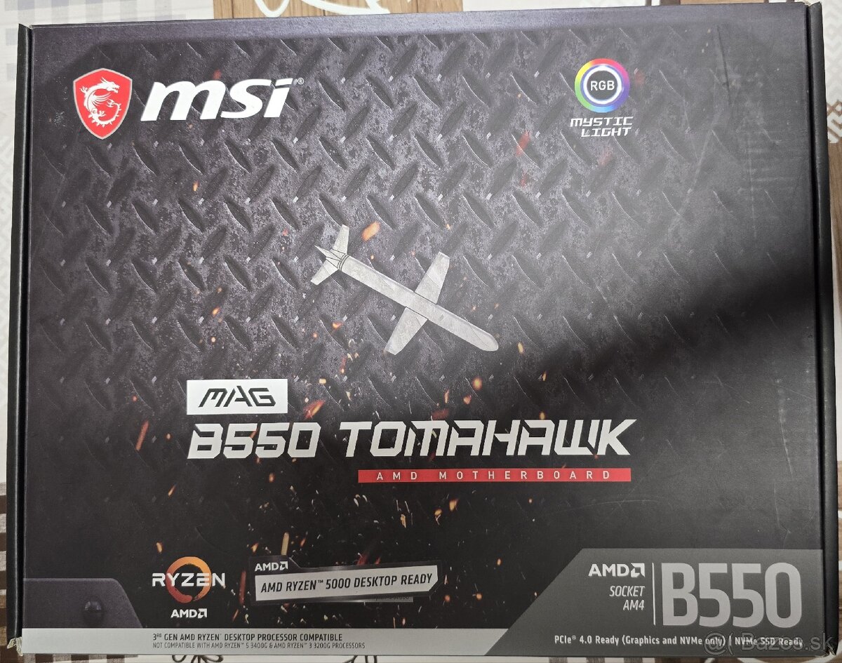 MSI B550 Tomahawk, Ryzen 7 5800x, Crucial Ballistix RGB 32GB