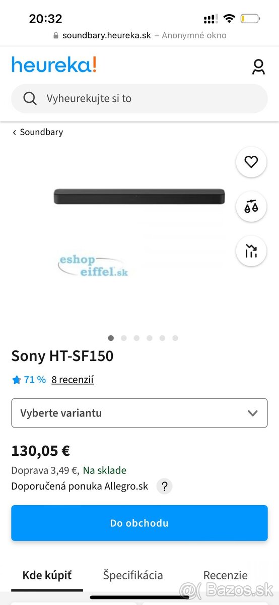 Soundbar Sony HT-SF150