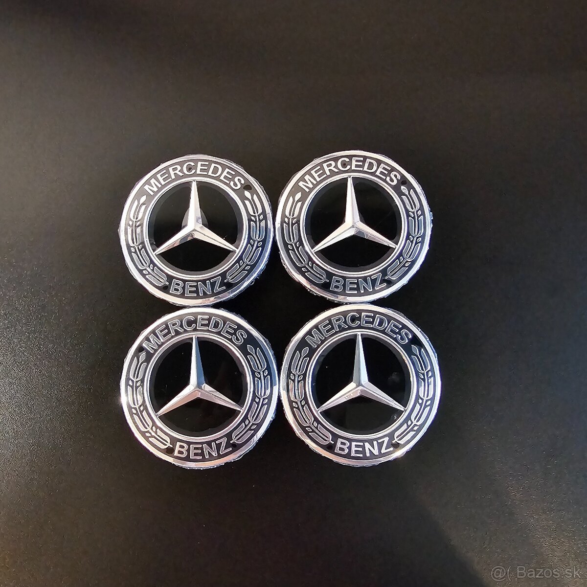 MERCEDES KRYTKY KOLIES S PRSTENCOM - CIERNE, ROZMER: 75 MM