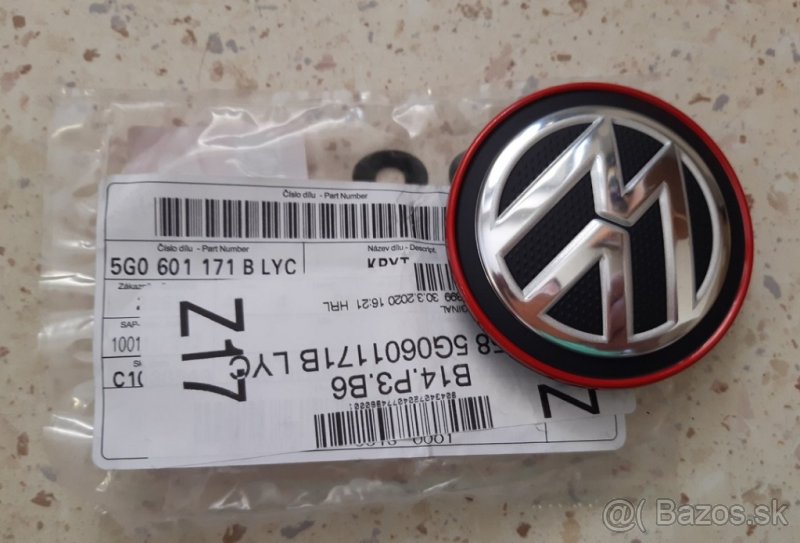 Predám stredovú krytku elektronú VW Original 5G0601171B LYC