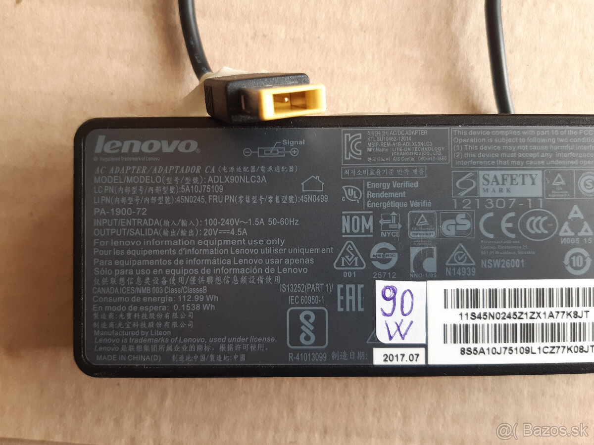 Napájací adaptér Lenovo 90W 20V/4.5A