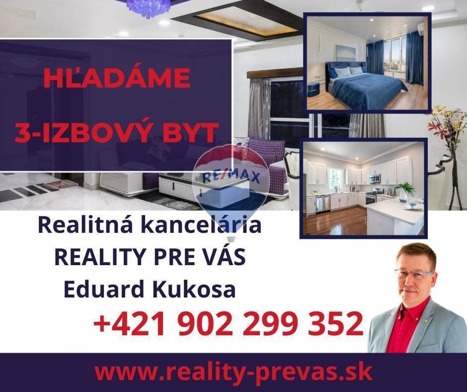 3 izbový byt v Púchove - hladáme